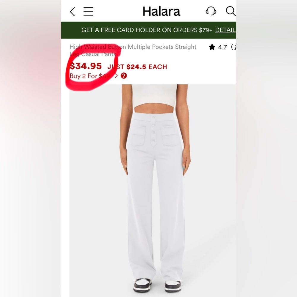 Halara White High Waisted Button Multiple Pockets… - image 7